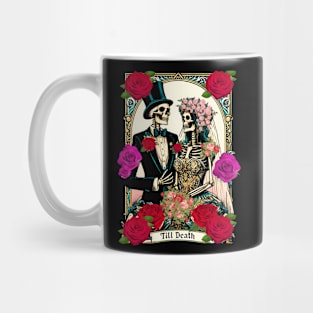 Tarot card till death romantic skeleton goth couple Mug